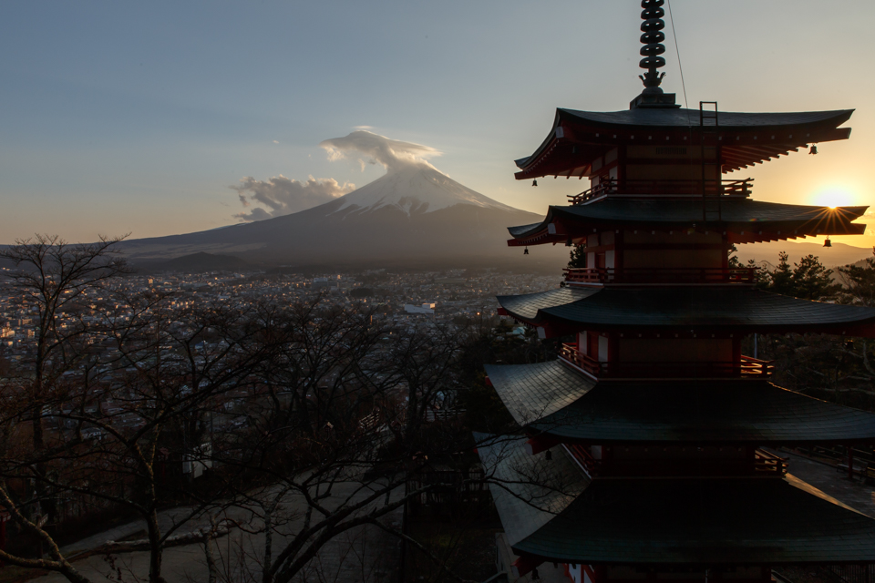 【富士山写真】 2014年最後の日の入り