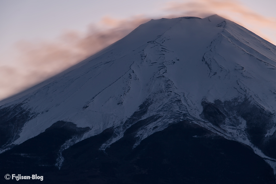 【富士山写真】冬将軍の影響で寒かった富士吉田市からの富士山