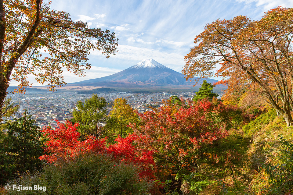 【富士山写真】2018年富士見孝徳公園からの紅葉と富士山