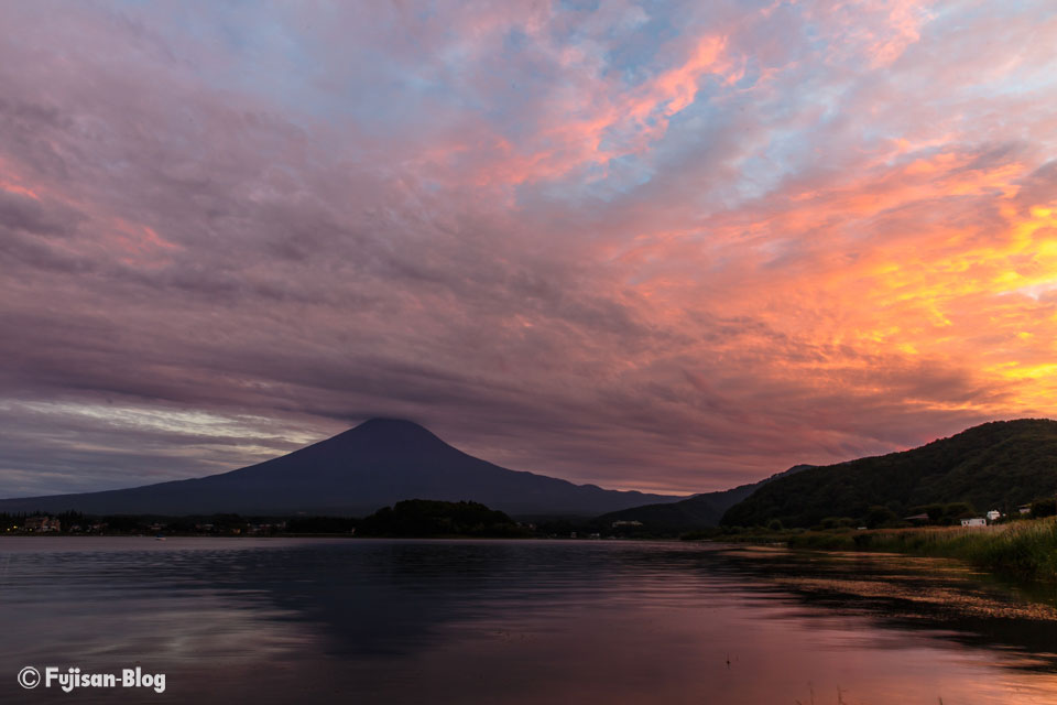 【富士山写真】 河口湖大石公園からの夕焼け
