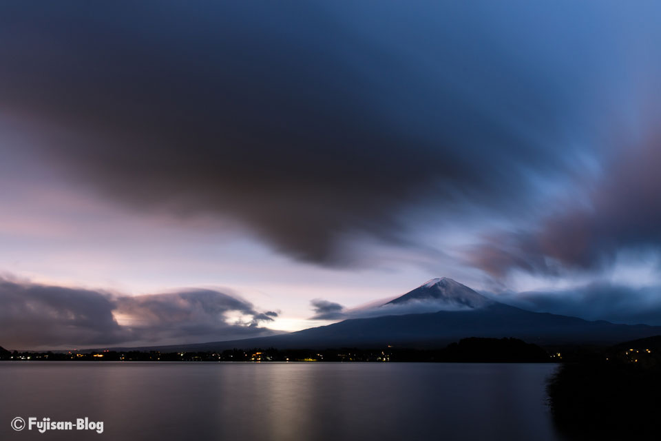 【富士山写真】 河口湖大石公園からの朝焼け（激焼け）