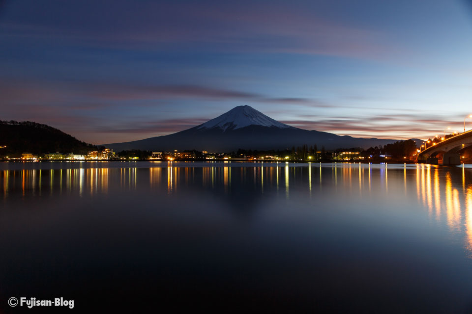 【富士山写真】河口湖からの夕焼け