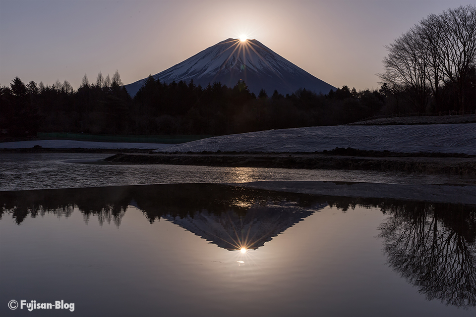 【富士山写真】2017年富士本栖湖リゾートからのダイヤモンド富士