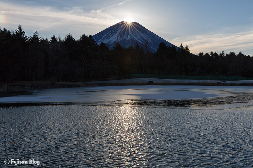 【富士山写真】2018年富士本栖湖リゾートからのダイヤモンド富士