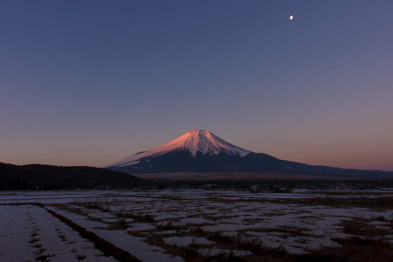 【富士山写真】忍野村からの朝焼け