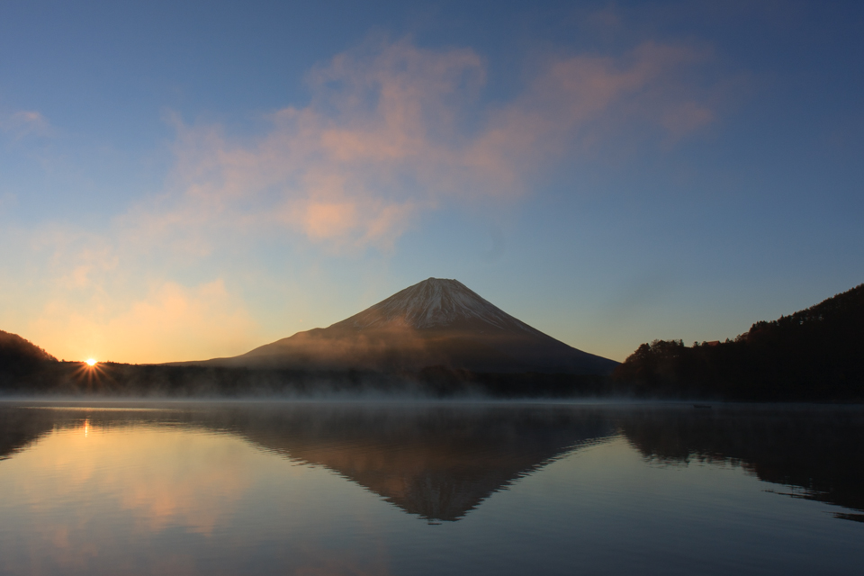 【富士山写真】 精進湖の日の出