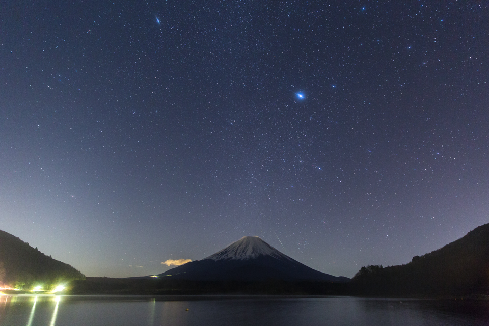 精進湖からのふたご座流星群