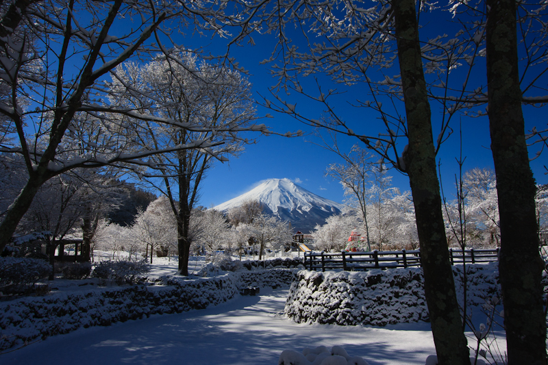 【富士山写真】雪化粧した富士山