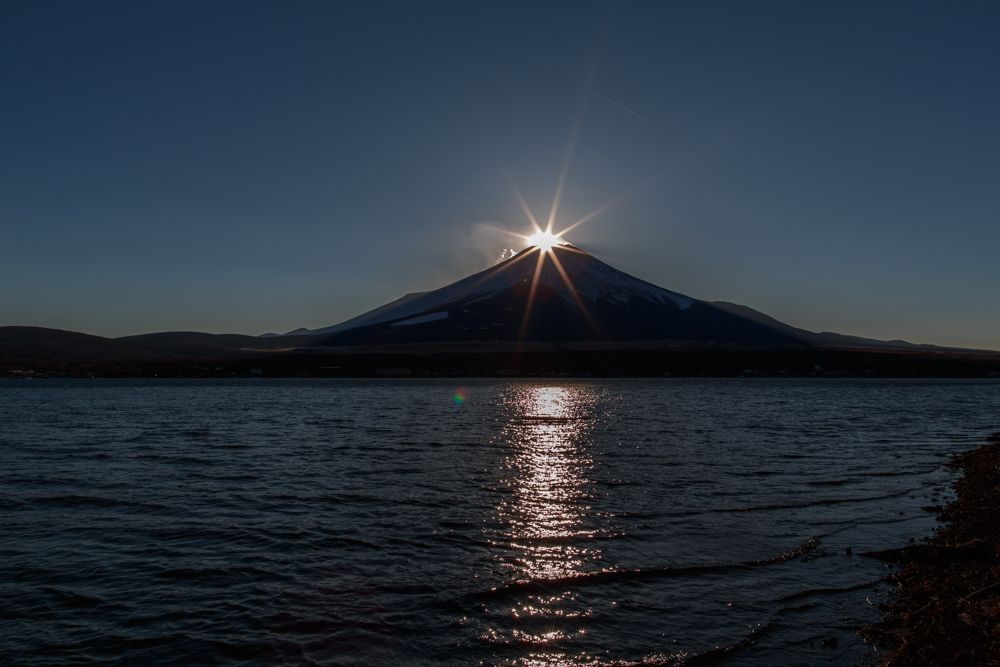 【富士山写真】 山中湖ダイヤモンド富士