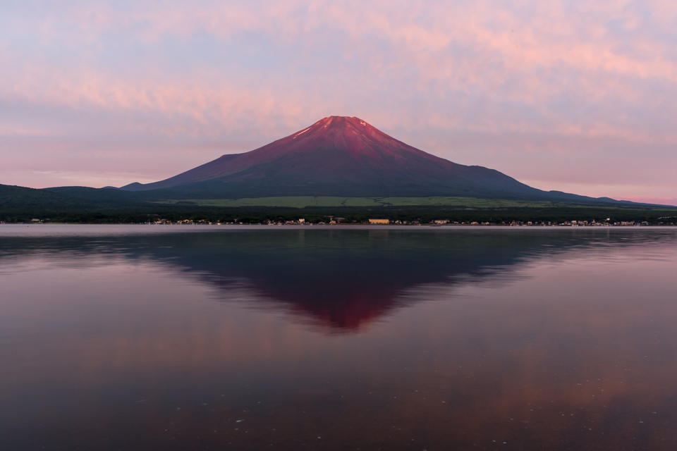 【富士山写真】 山中湖からの赤富士
