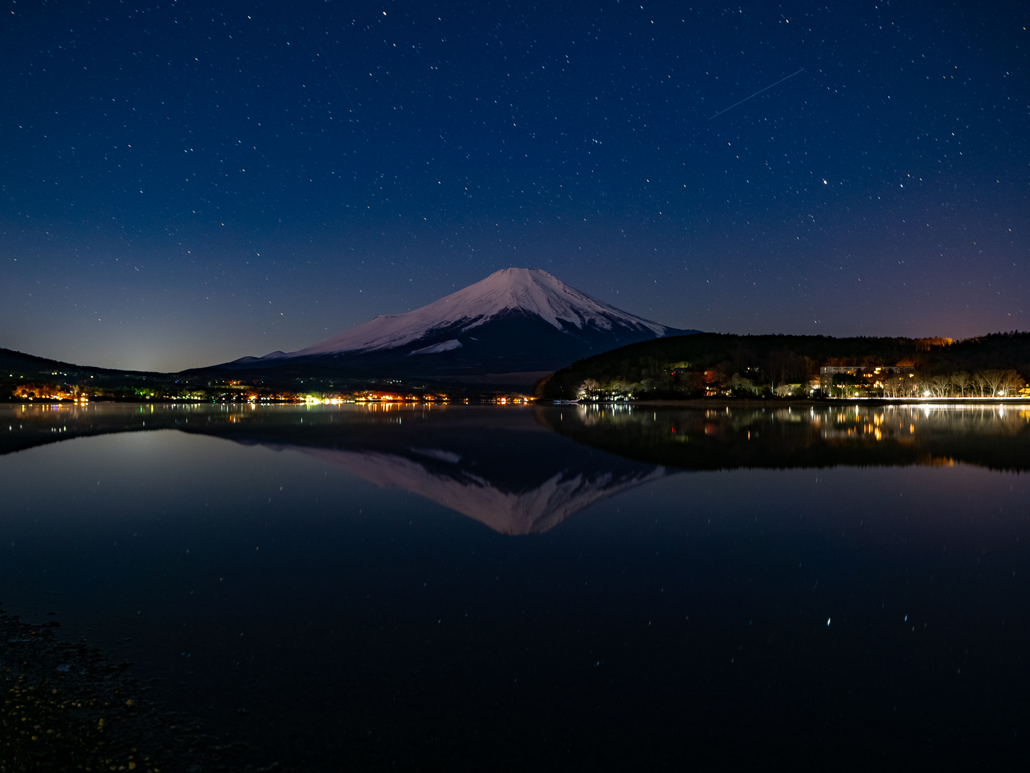 【富士山写真】2020年1月2日山中湖の逆さ富士