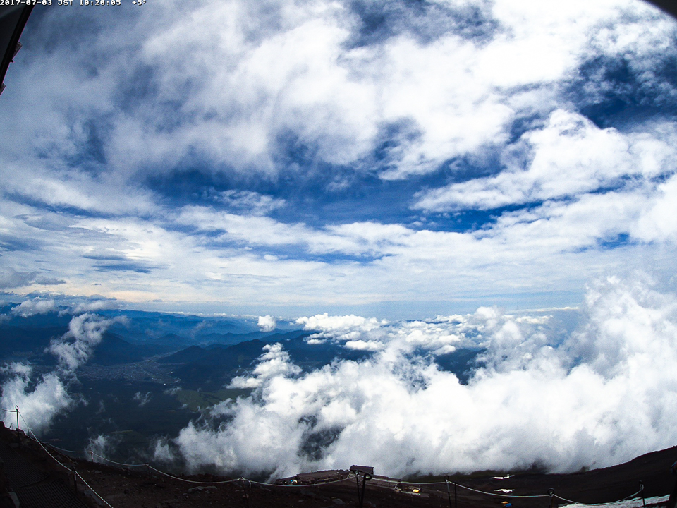 ［富士山ライブカメラ］2017年7月4日のご来光