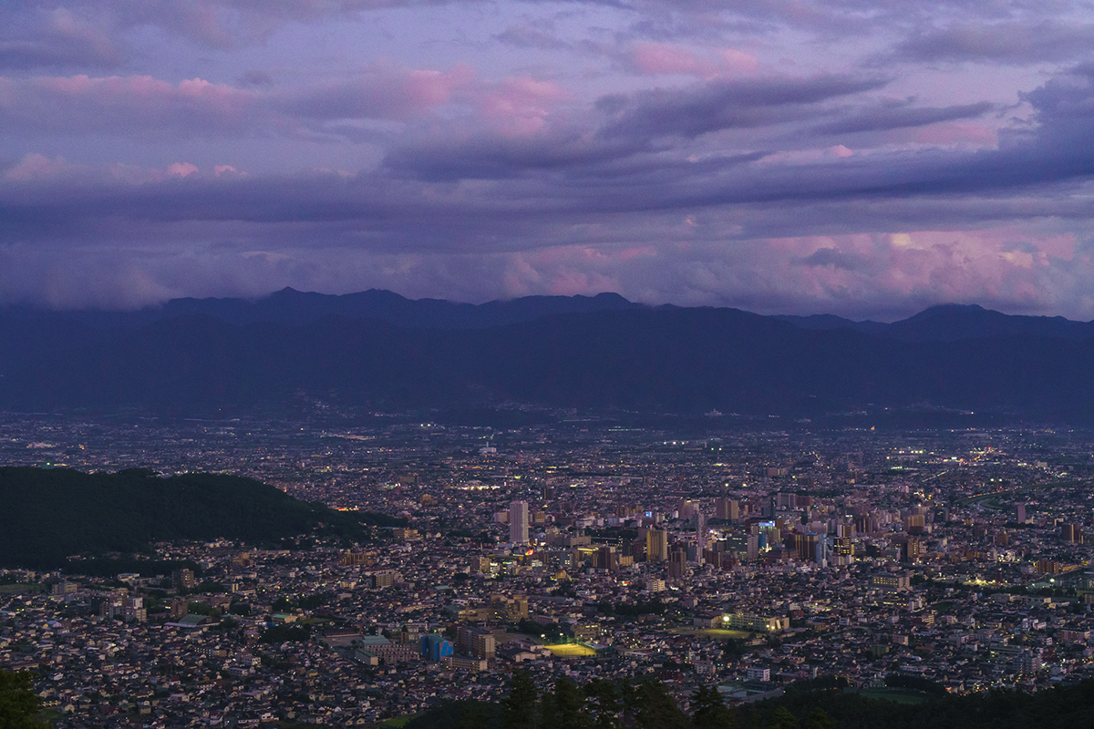 甲府盆地夕景