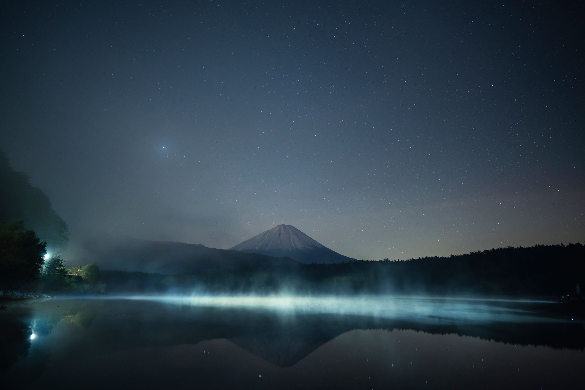 西湖で天の川撮影